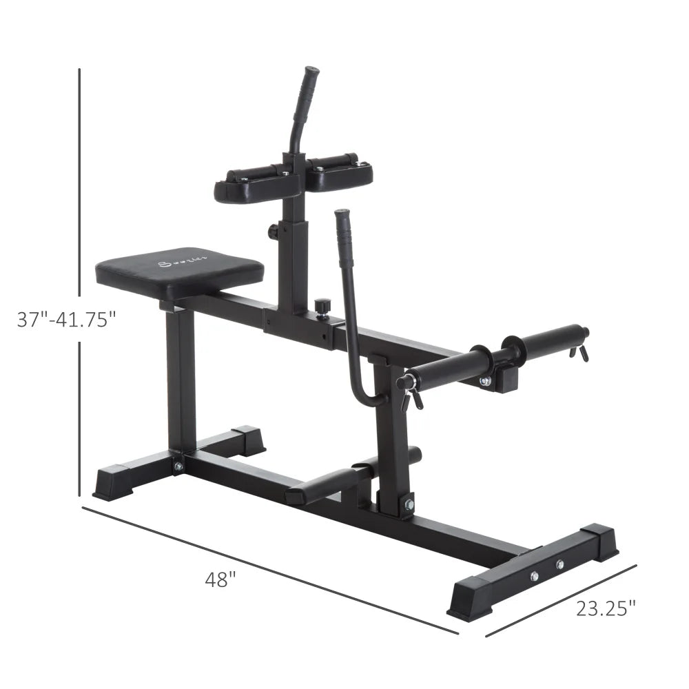 Soozier Adjustable Seated Calf Raise Machine for Home Gym Training