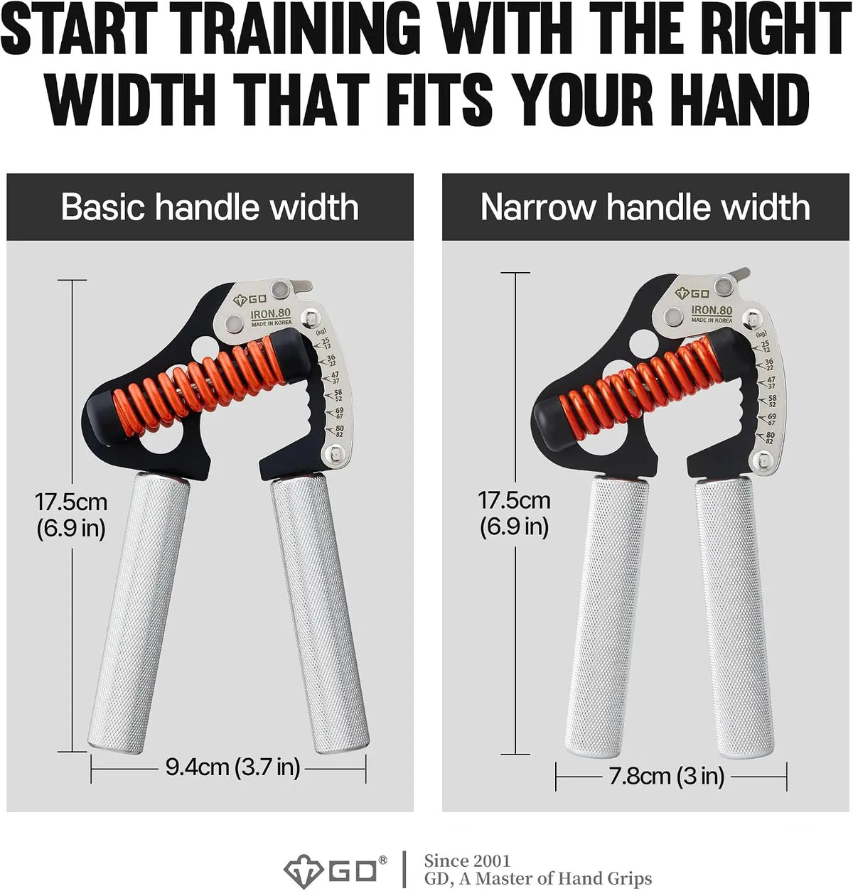 LISM Adjustable Hand Grip Strengthener for Forearm and Grip Training