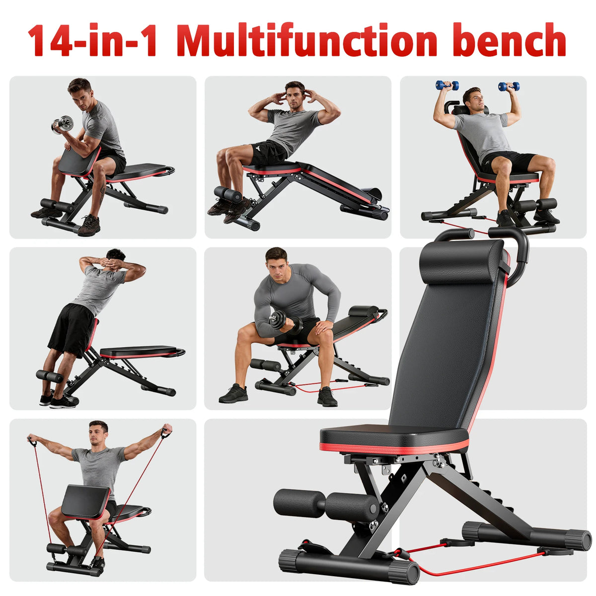 Adjustable Foldable Weight Bench for Full Body Home Gym Workouts