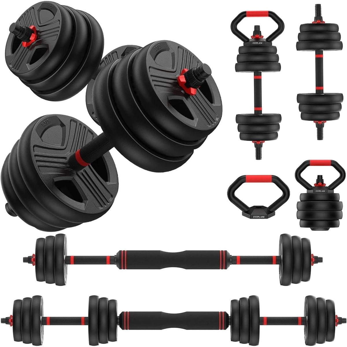 FED Fitness Adjustable 5 In 1 Dumbbell And Barbell Set