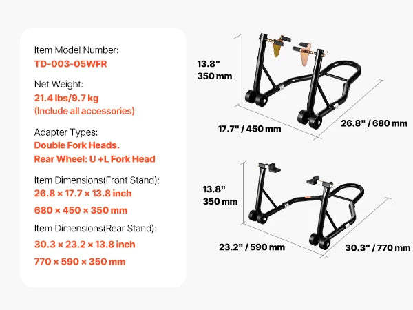 SucceBuy Motorcycle Maintenance Stand Front And Rear Wheel Lift