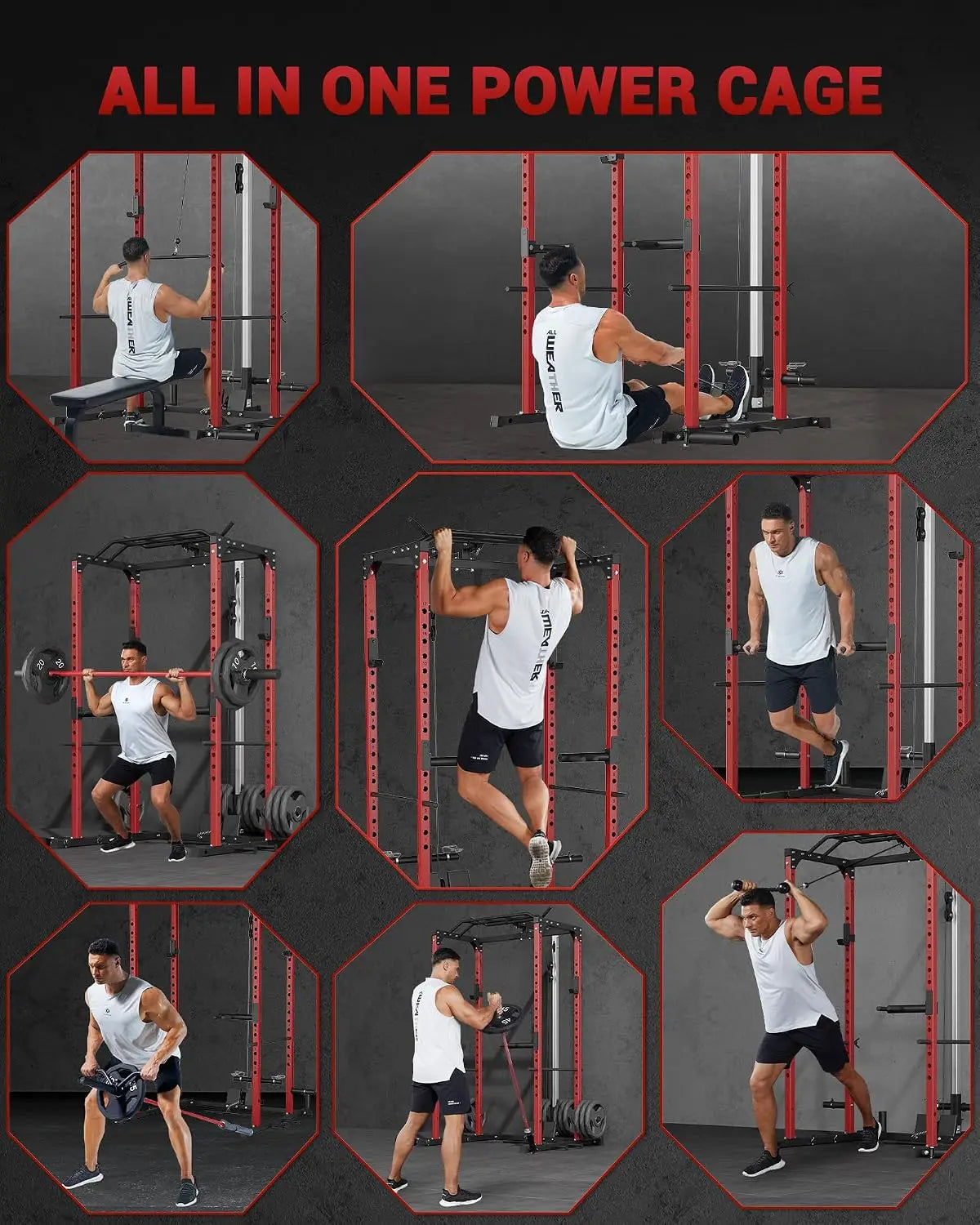 TWISTER.CK Home Gym Power Cage Rack with Pulley System