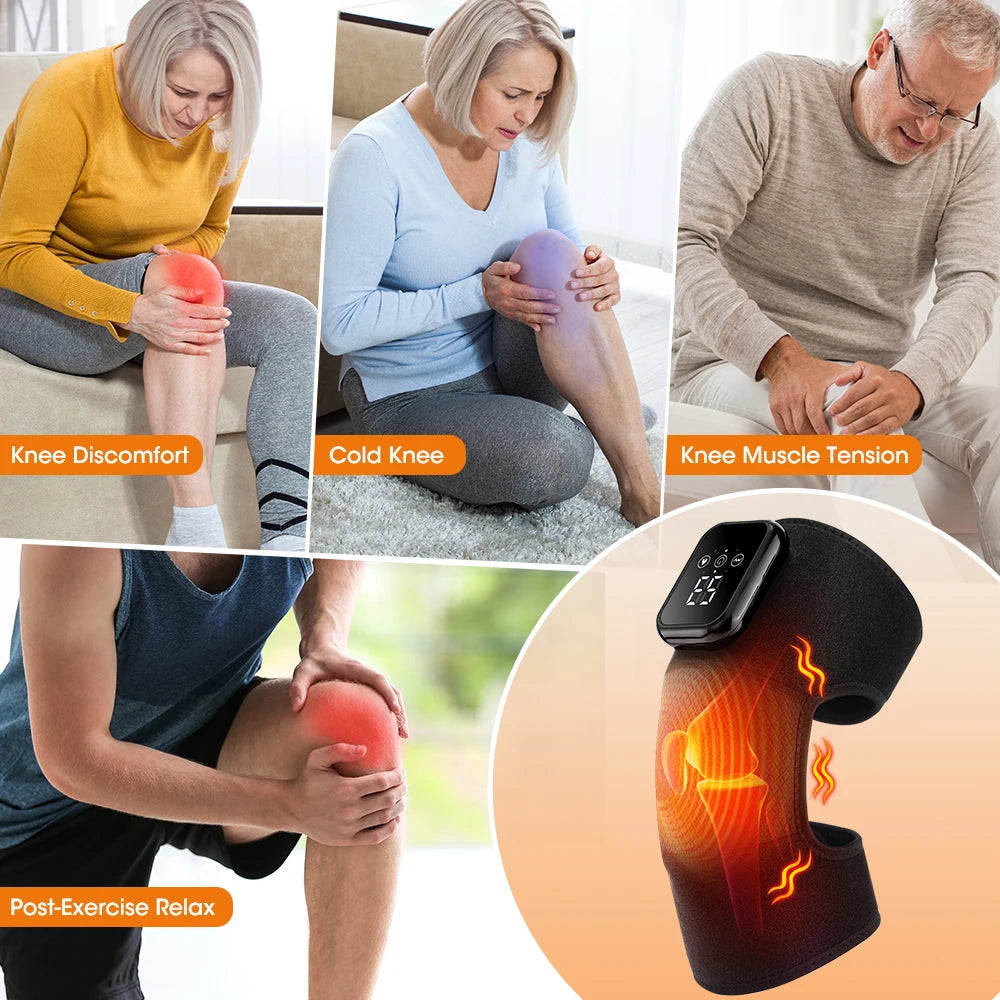 AFDEAL Heated Vibration Knee Massage Pad For Joint Relief