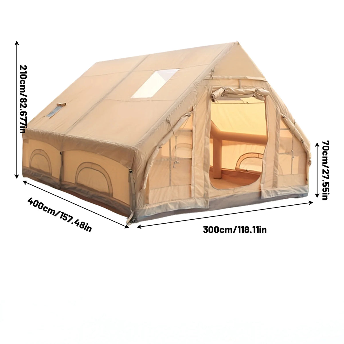 Pakicetus Inflatable Waterproof Camping Tent With Stove Jack