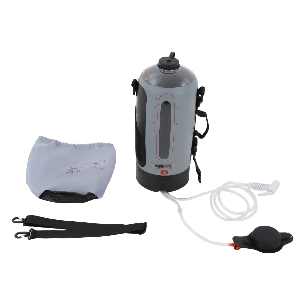 Portable Pressurized Solar Camping Shower With Hand Pump and Hose