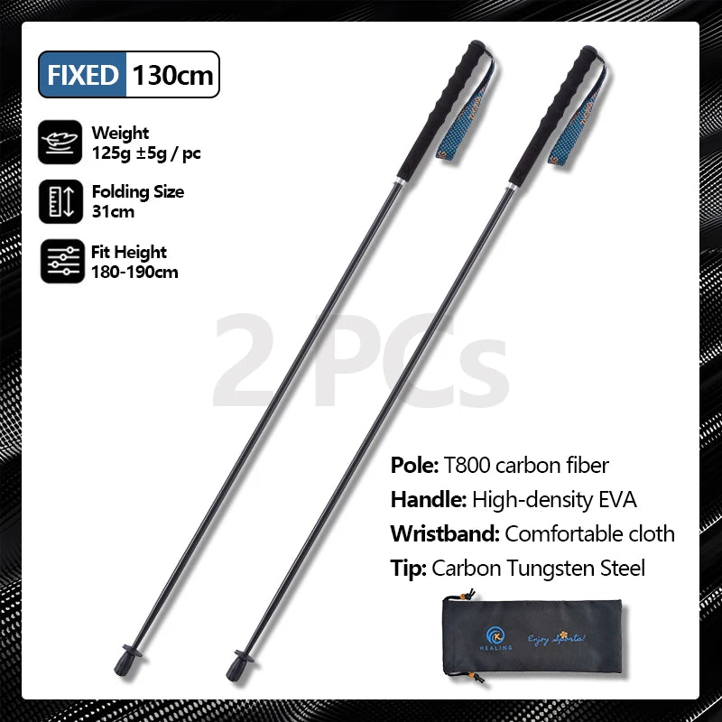 OKHEALING Carbon Fiber Collapsible Trekking Poles for Hiking and Walking