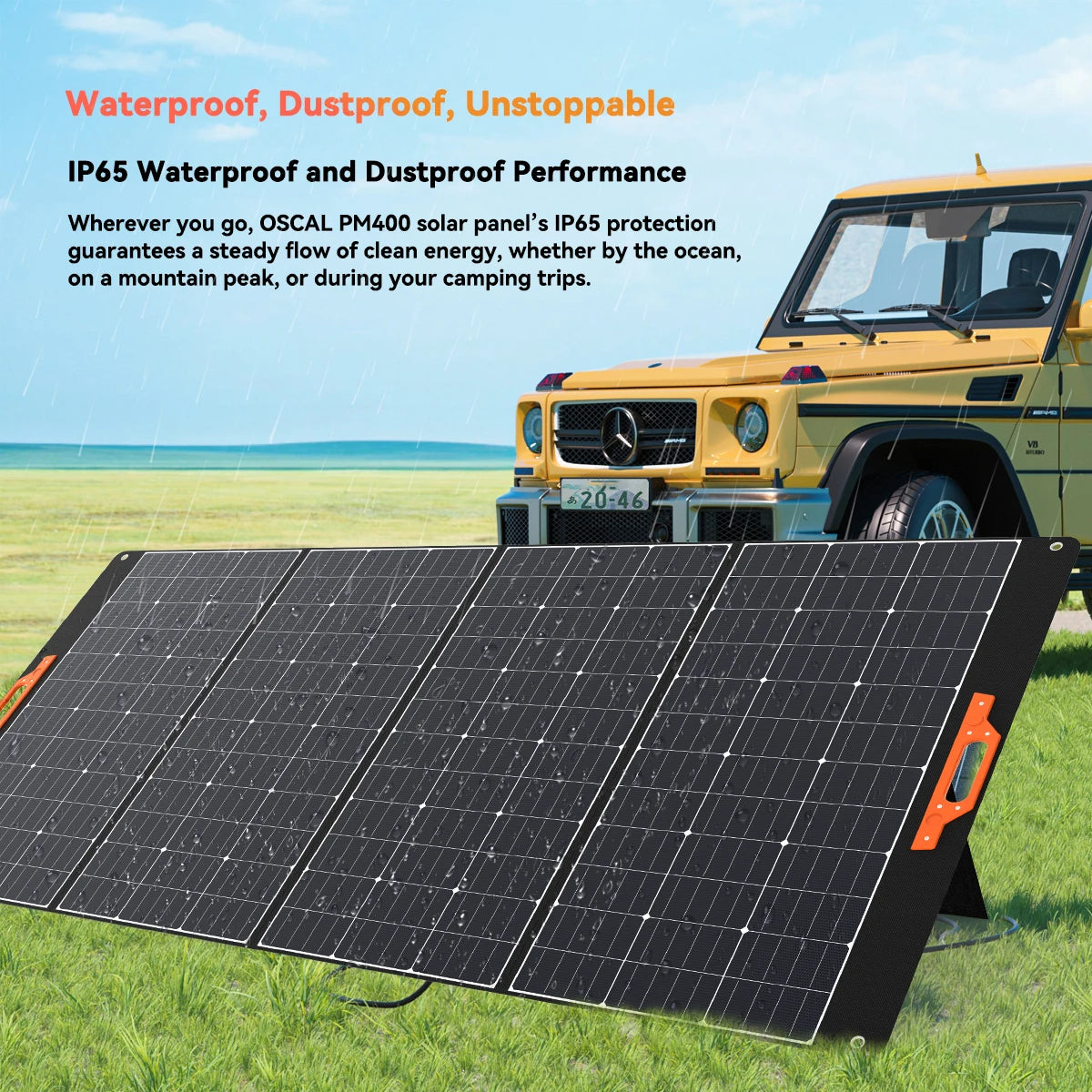 OSCAL Portable Foldable Solar Panel Charger With Adjustable Kickstand