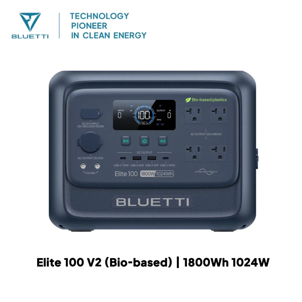 BLUETTI Elite 100 V2 Portable Power Station With Solar Charging