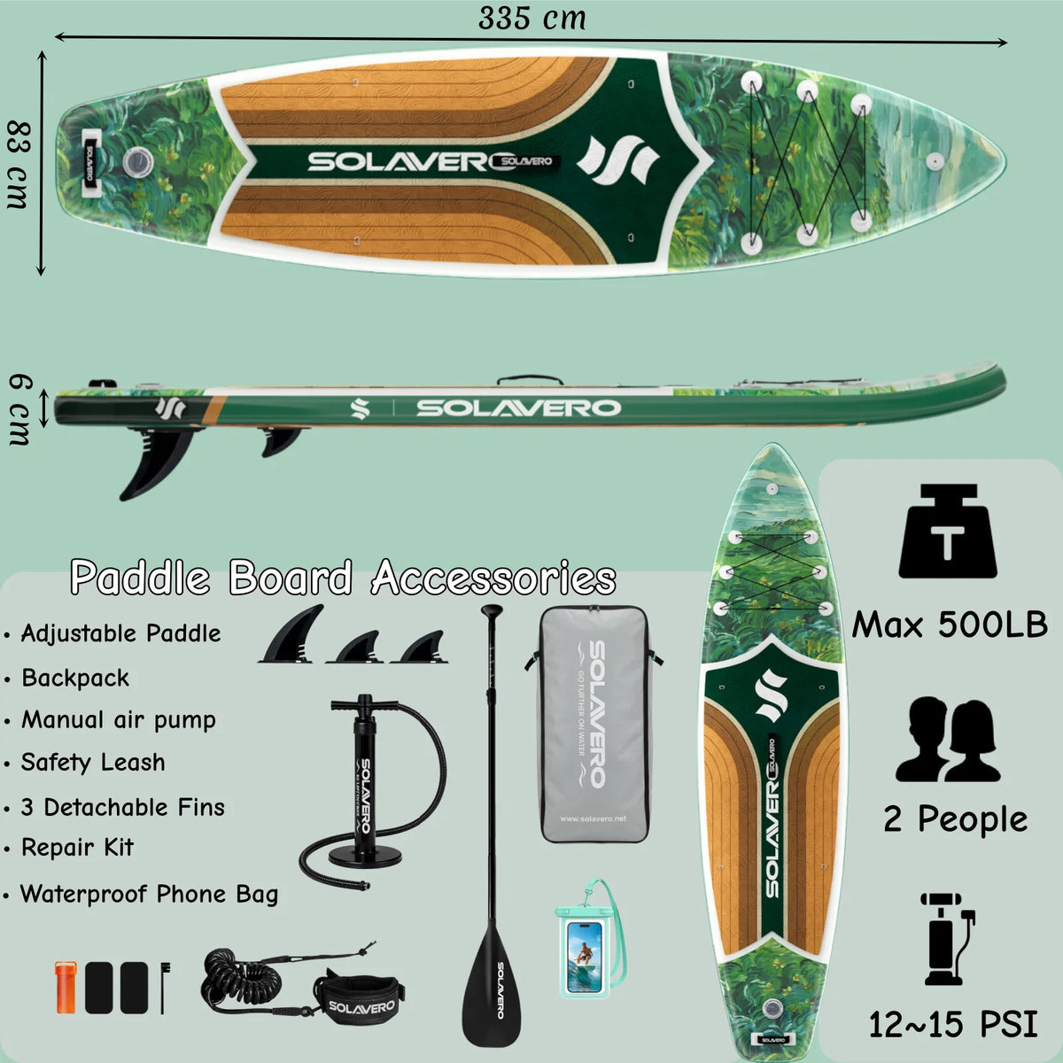 NEBMAAX Inflatable Paddle Board With Premium Accessories Non Slip Deck