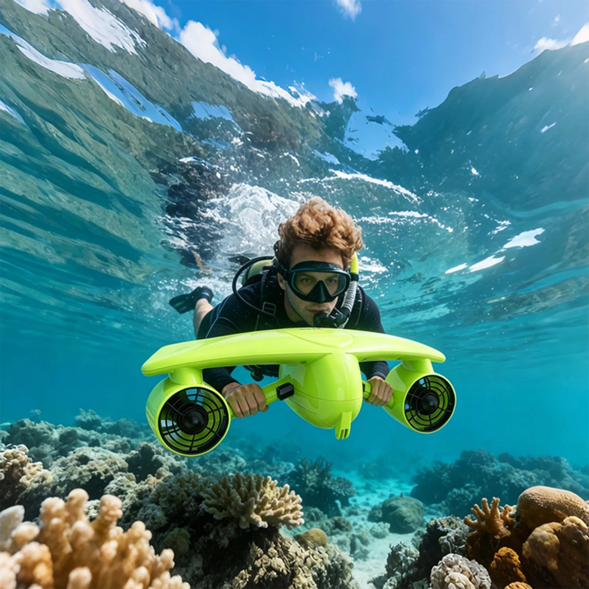 IP68 Waterproof Underwater Scooter With Dual Motors for Snorkeling Diving