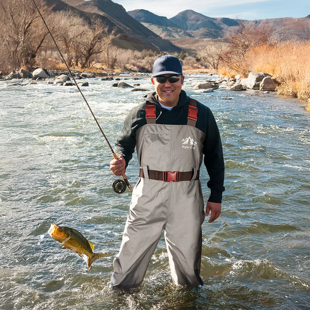 Night Cat Waterproof Fly Fishing Chest Waders With Durable Boots