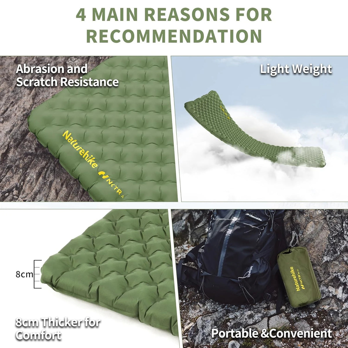 Naturehike Insulated Inflatable Sleeping Pad for Four Season Camping