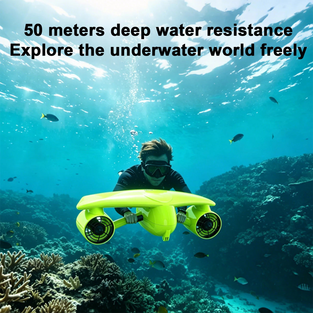 IP68 Waterproof Underwater Scooter With Dual Motors for Snorkeling Diving