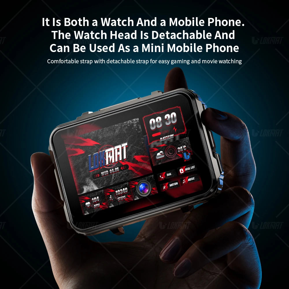 LOKMAT Android Smartwatch Phone With 4G Calls WiFi Dual Camera