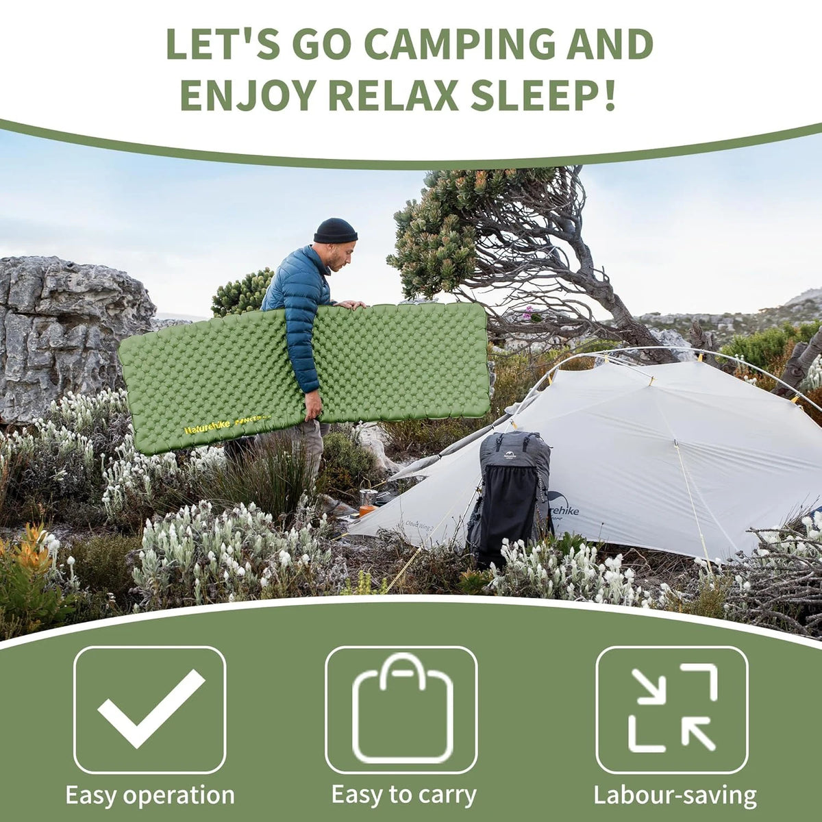 Naturehike Insulated Inflatable Sleeping Pad for Four Season Camping