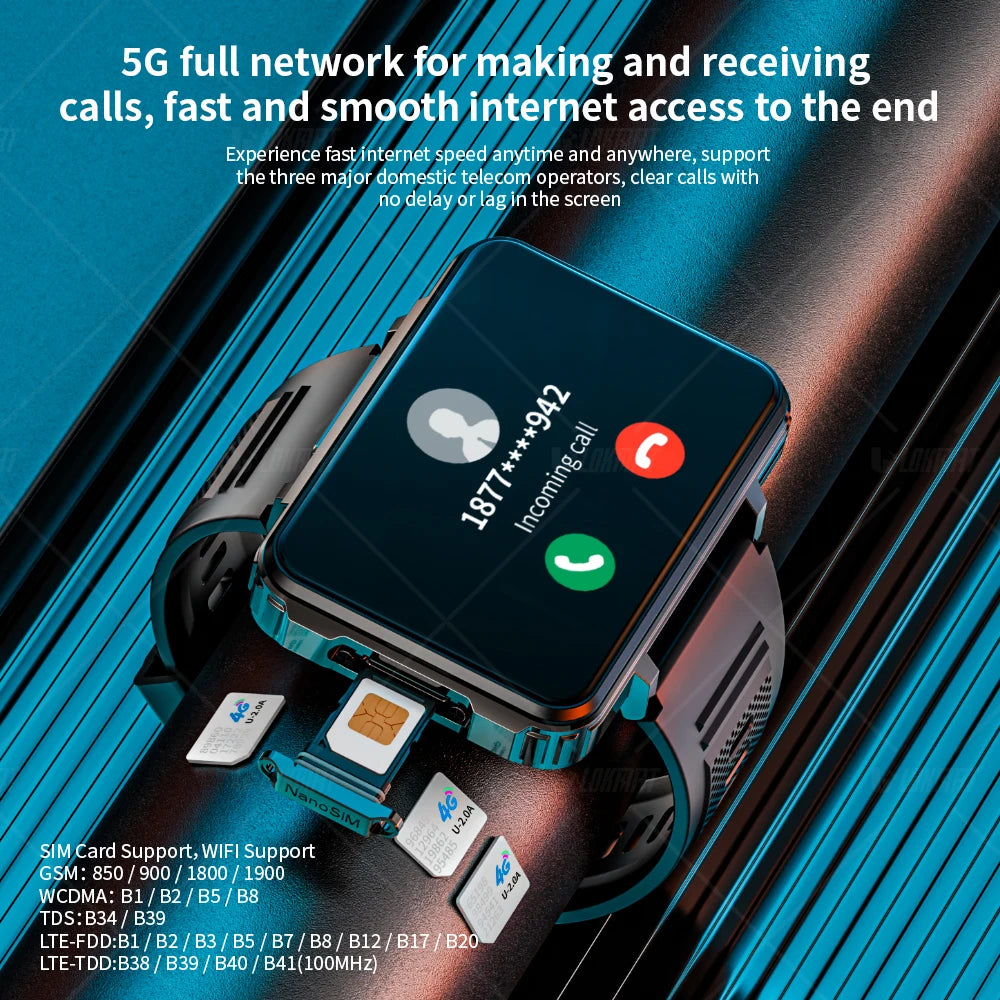 LOKMAT Android Smartwatch Phone With 4G Calls WiFi Dual Camera